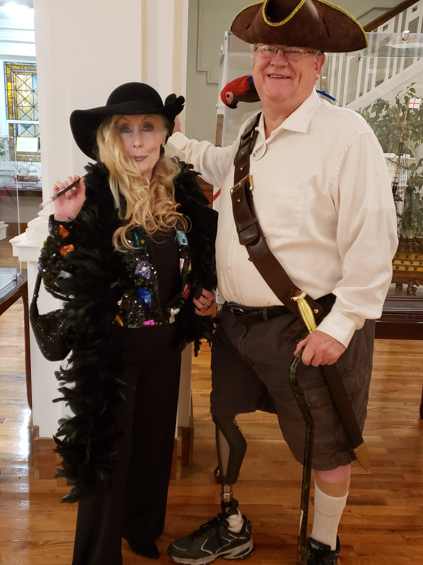 Doc Stowe, the old one legged Pirate, at a Halloween party